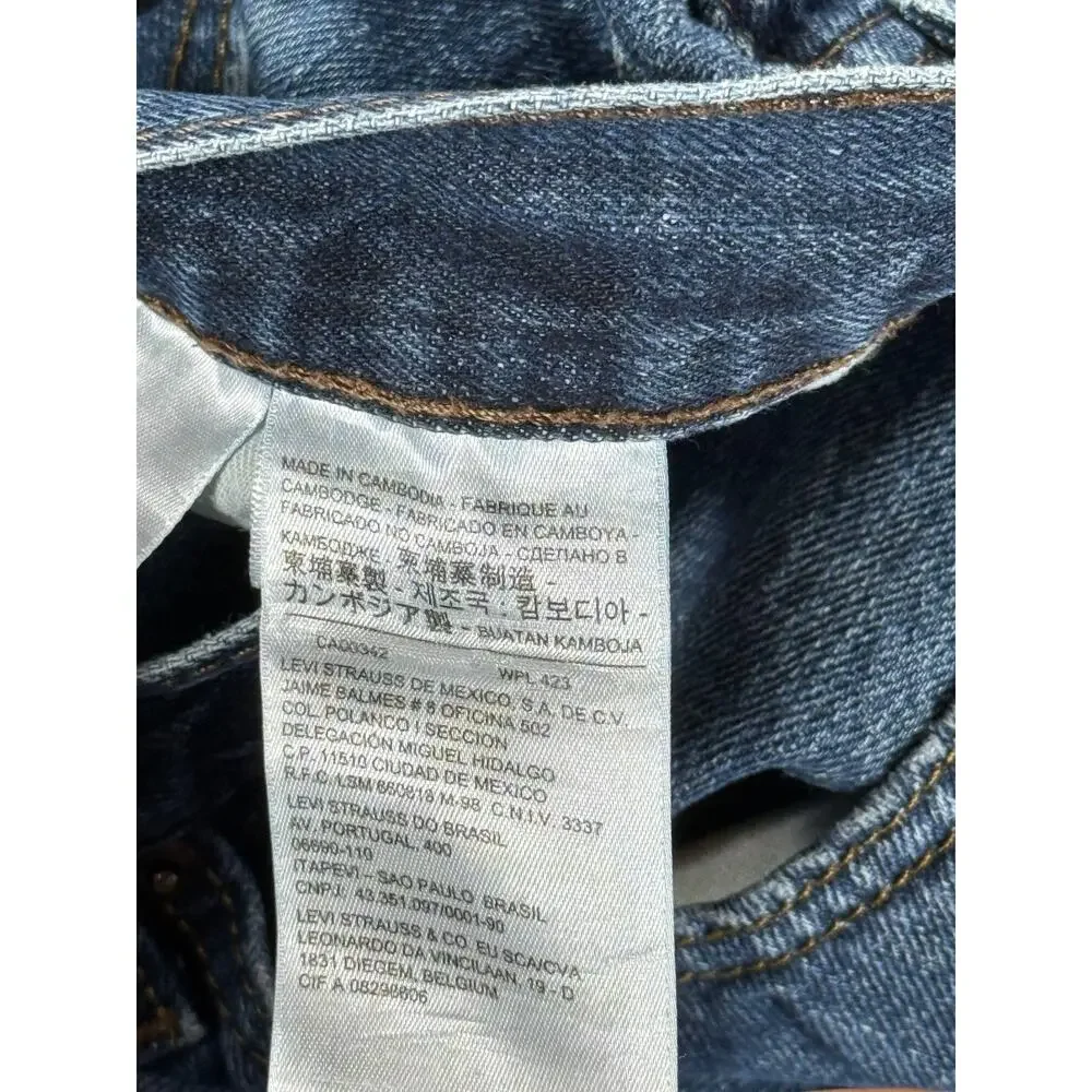 Levi 527 Jeans Mens 34x30 Blue Denim Low Bootcut Cotton Pockets Dark Wash